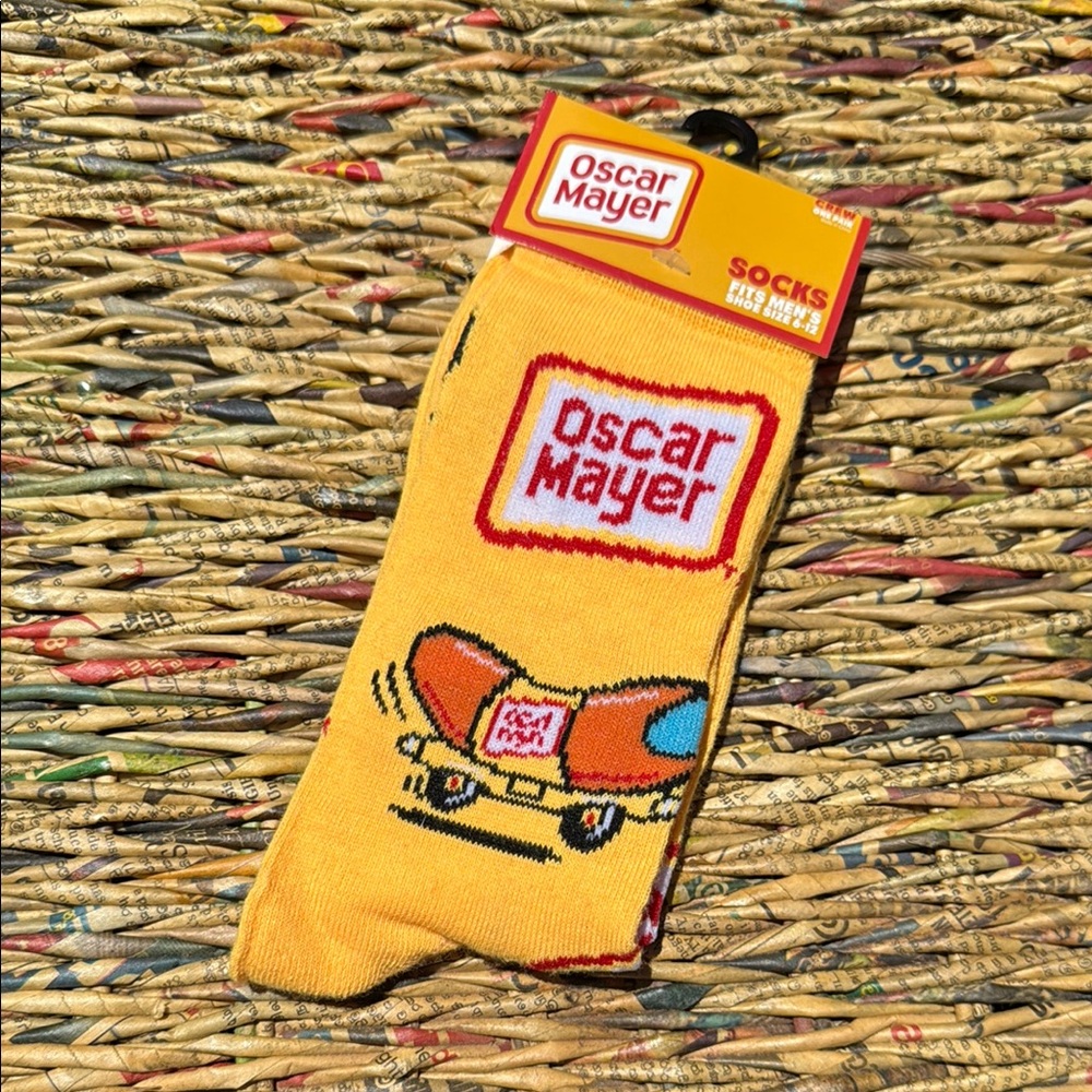 Fun Yellow Weiner mobile Socks